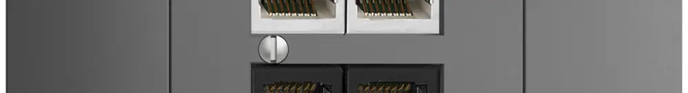 Scatola INS 4×RJ45 2×u/2×s EDIZIOdue R&M swissline grigio scuro 