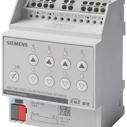Attuatore di protezione solare KNX AMD Siemens N 545D31, 4-canali 24VDC 6A 