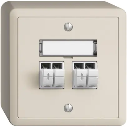Prise audio AP Push Type EDIZIOdue FX, 2×, kit d'inscription, crema 