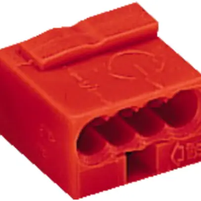 Morsetto di connessione WAGO MICRO per filo 4×0.6…0.8mm rosso 