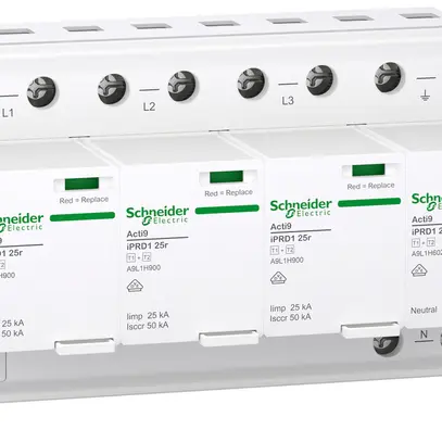 Déflecteur combiné Acti9 iPRD 25r type 1+2 4P 25kA 240V TN-S TT 8UM 