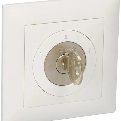 Commutatore INC contatti isol.galv.EDUE, 20A, 2P, 88×88mm, 2×30°, 1-0-2, bianco 