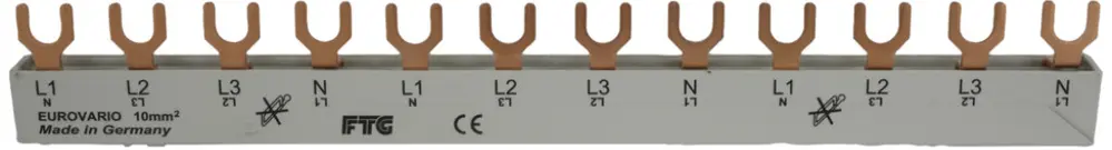 Bloc de barre collectrice Demelectric 4L 10mm² 12UM 17.8mm 
