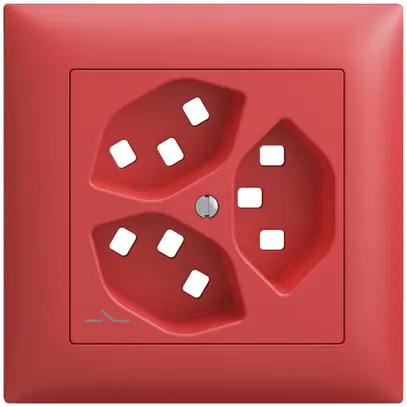 Kit montaggio INC Feller EDIZIOdue, per presa 3×T23 1×separato, berry 