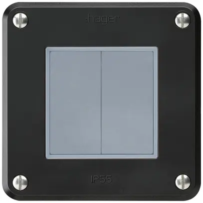 Interrupteur ENC robusto IP55 schema 3/contact à poussoir noir pour combinaison 
