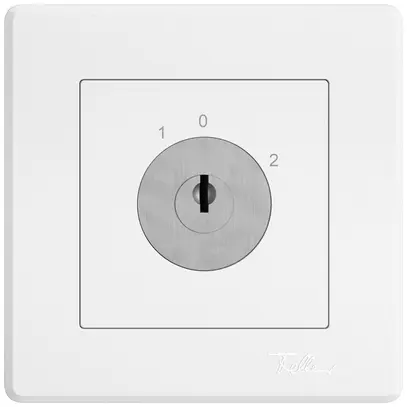 Interruttore a chiave INC EDIZIO.liv c.KABA 1007F/631984 1×rit.3P 1-0-2 67mm bi 
