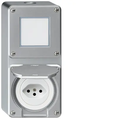 Combinazione AP Hager robusto I-I verticale 3/1L+tipo 13, alluminio 