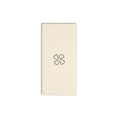 Poussoir 1/2 EDIZIO.liv Wiser avec SNAPFIX® horiz.avec symbole ventilateur cr 
