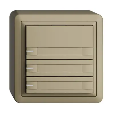 Poussoir KNX RGB AP EDUE, 250mW, a.LED RGB, papier, 3×poussoir, C.2×T., sa 