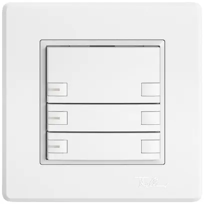 Poussoir universel ENC EDIZIO.liv UNI SNAPFIX® 12…48V a.LED bleu 3× comm.2T bc 