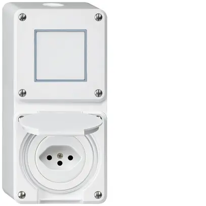 Combinazione AP Hager robusto I-I verticale 3/1L+tipo 13, bianco 