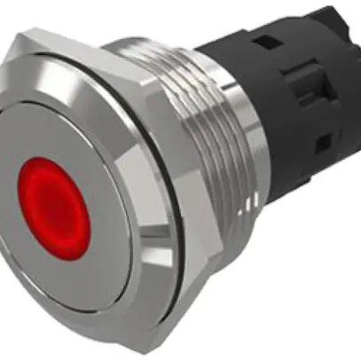 Voyant lumineux EAO 82 24V raccord à visser plat Ø22mm rouge 