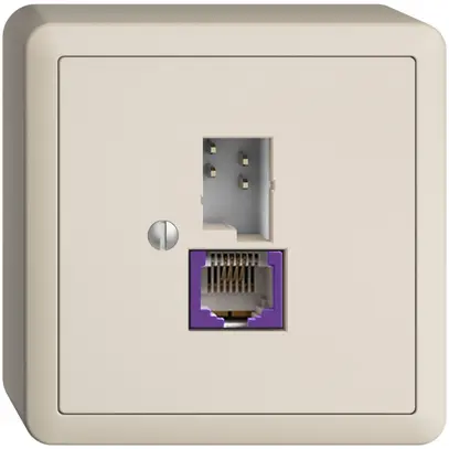 Prise AP T+T 6P/1×RJ45 DSL-à large bande EDIZIOdue crema 