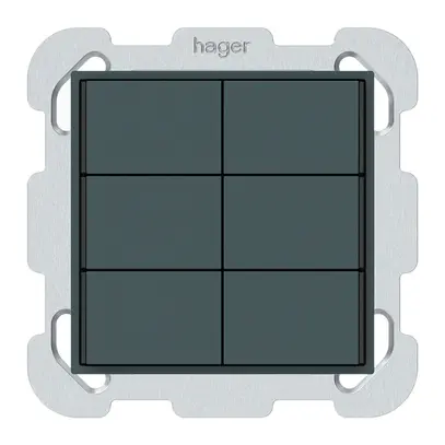 Pulsante KNX INC KAL 6×tasti 6×punti azionamento LED antracite 