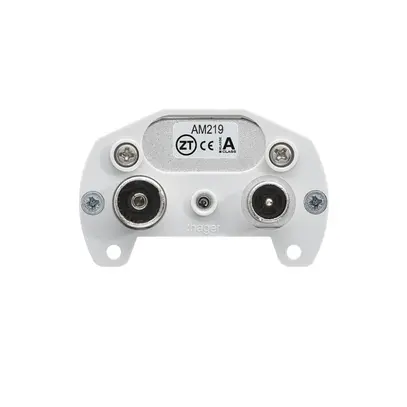 Inserto per presa antenna Hager R/TV montaggio E 19dB 2GHz 