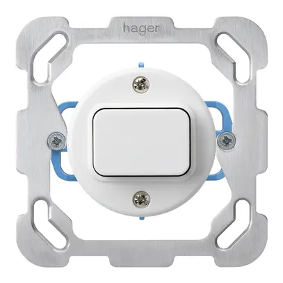 Inserto per contatto pulsante INC basico C/2L con placca di fissaggio bianco 