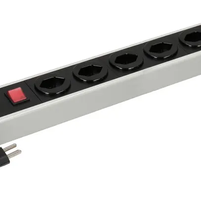 Prise multiple MH POWER LINE 16A interrupteur 7×T23 1.5m gris-noir 