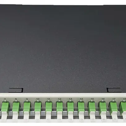 Breakoutbox 19" Dätwyler OV-SV 24×LSH/APC vert OS2 vertical 1UH gris 