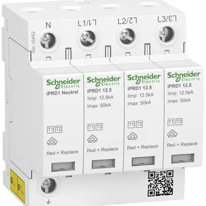 Parasurtension combiné Schneider Electric Acti9 iPRD1 12.5R 3P+N type 1+2 