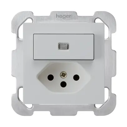 Combinaison lumineuse ENC A-R/1P+T13 gris clair kallysto avec plaque de fixation 