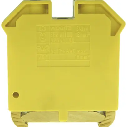 Morsetto di terra componibile Woertz Ex 6…16mm² vite 2×1 DIN 35mm verde/giallo 