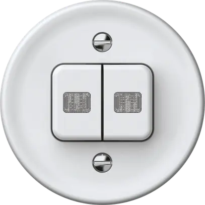 Interruttore a pulsante luminoso origin sch 1 (3+3) 2×LED 60×60mm bianco 