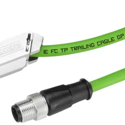 Cavo patch Siemens 6XV1 cat.5e IE FC RJ45/M12-180 4p 10/100MBit/s, verde, 10m 