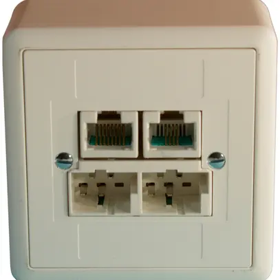Presa AP SOHO 2×TT/2×RJ45/u separato ITplus EDIZIOdue bianco 