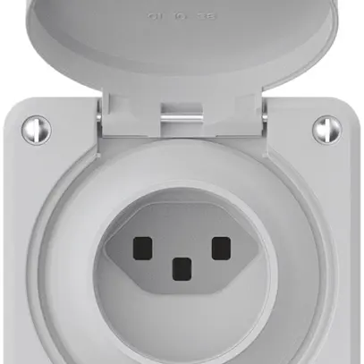 Presa INC robusto 1×tipo 23 luminoso IP55 grigio chiaro 