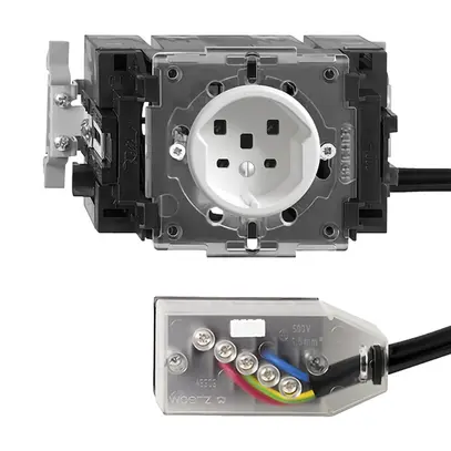 Prise INC FH T25 16A blanc 49…69mm pour câble plat Technofil 