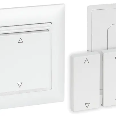 Trasmettitore murale RF Omnio 4 canali con simbolo frec.sopra/sotto bianco 