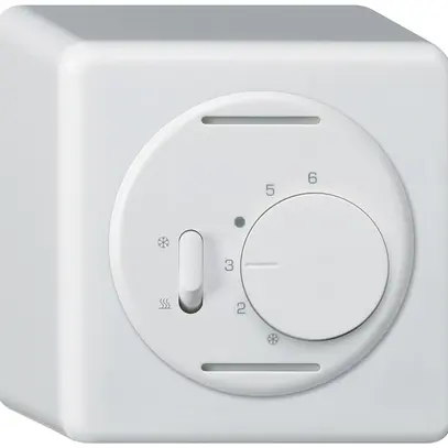 Termostato AP Hager basico, con interr.di riscald./raffred., bianco 
