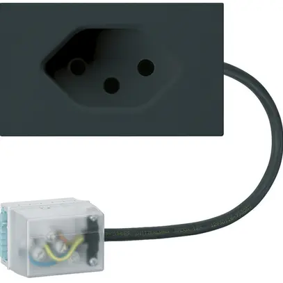 Prise INC 1×type 13 Hager FLF pour câble plat Ecobus power L2 noir 