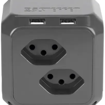 Prise multiple Steffen CUBE 8×T13 2×USB-C 1.5m anthracite 