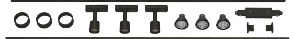 Kit haute tension SLV pour rail conducteur 1-phase, 3×GU10 4.3W IP20 noir 