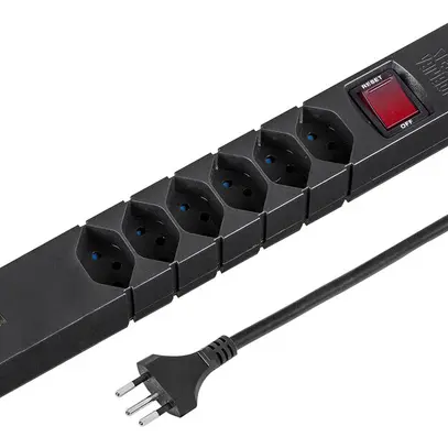 Steckdosenleiste Steffen VARIABL magnetisch 6×T13 1×USB-A 1×USB-C Schalter 3m sz 