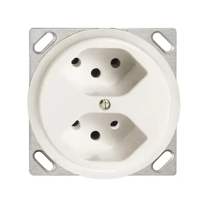 Prise INC FH 2×T13 JK blanc 