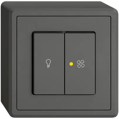 Interruttore a pulsante lum.AP EDIZIO.liv SNAPFIX® luce&venti 3/3/1L KS gi grs 
