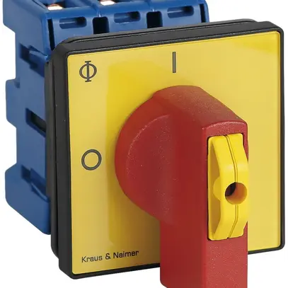 Interrupteur sectionneur INC 3P p.mont.front., 80A, 0-1, jn, 64×64mm, verr.ro/jn 
