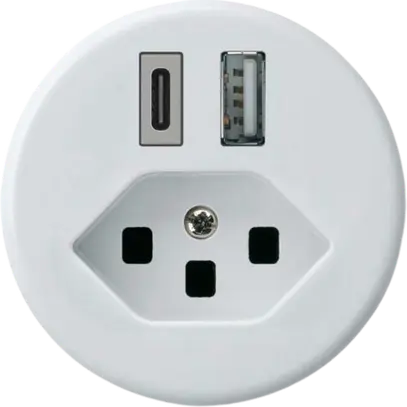 Presa di carica USB basico 18W PD 1×tipo A 1×tipo C tipo 23 bianco 