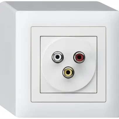 Prise de raccordement AP kallysto 3 RCA audio+vidéo blanc 
