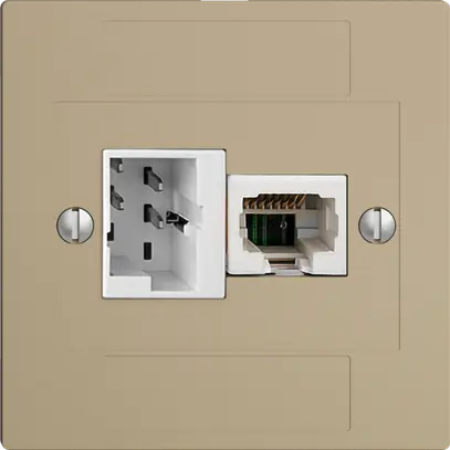Scatola INC 1×TT,1×RJ45/u 4P EDIZIOdue ITplus ITM sand 