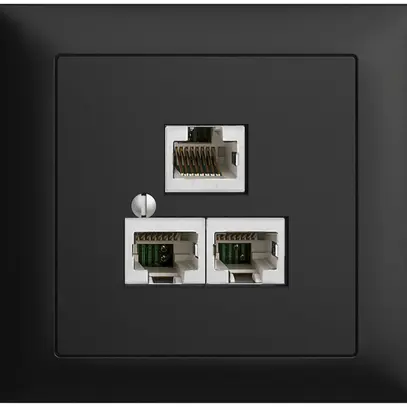 Scatola INS 3×RJ45/s 4P sep. EDIZIOdue R&M swissline nero 