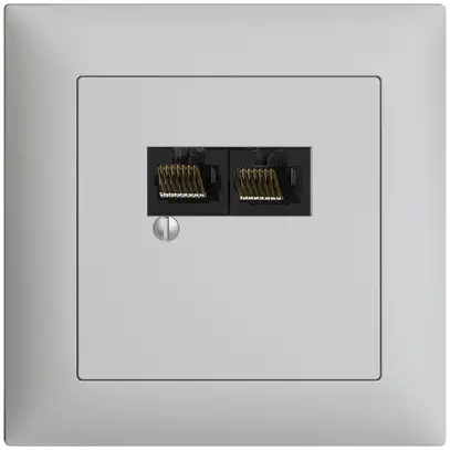 Scatola INC 2×RJ45/u 4P sep. EDIZIOdue R&M swissline grigio chiaro 