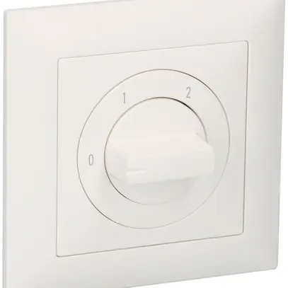 UP-Stufenschalter EDUE, 20A, 1P, 88×88mm, 2×60°, 0-1-2, weiss 