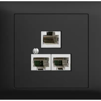 Boîte INC 3×RJ45/s 4P sép.no, EDIZIOdue R&M swissline 