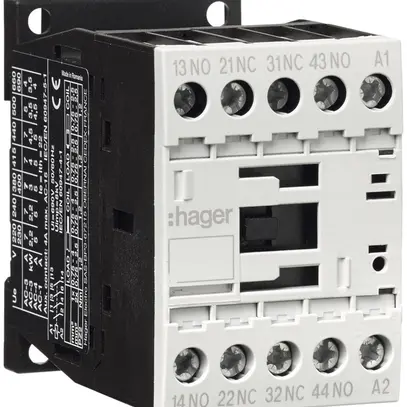 Contattore ausiliare Hager 2 chiusure+2 aperture 4A AC-15 tensione bobina 24VAC 