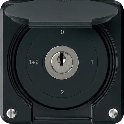 Interruttore a chiave INC robusto IP55 con copertura S1/1P nero combinazione 