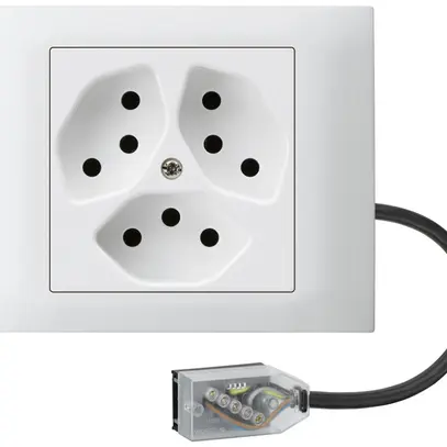 Presa INS kallysto 3×T13 L3 bianco per cavo piatto Technofil 