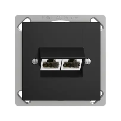 Prise INC 2×RJ45/s 4P sép.no, EDIZIOdue ITplus 